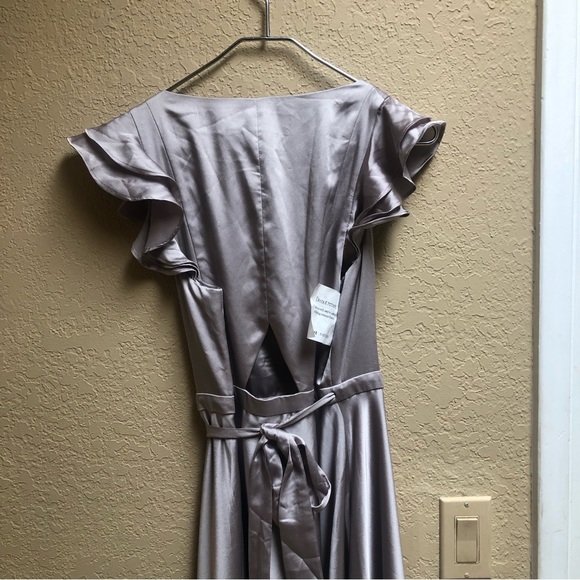 Fame & Partners 100% Silk Kira Grey Dress in Sz. 4 - Picture 6 of 10